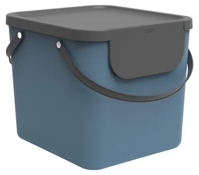 Produktbild von Rotho Mülltrennsystem 40L Albula - Mülleimer 40,0 x 35,8 x 34,0 cm - Abfalleimer Kunststoff mit Griffen - Müllbehälter mit Deckel und Aufklebern