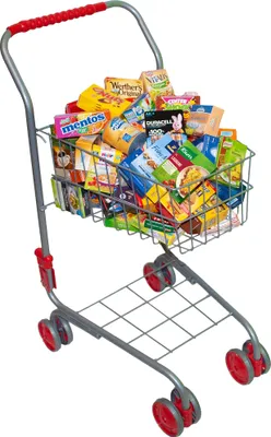Produktbild von Tanner der kleine Kaufmann Metall Einkaufswagen mit Zubehör, versch. Produkte