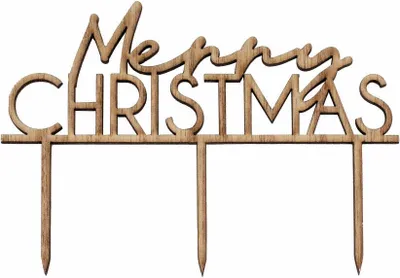 Produktbild von 1 Holz Tortendeko Merry Christmas