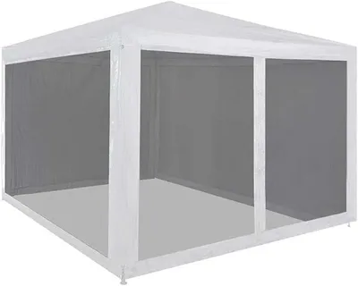 Produktbild von Pavillon Zelt Partyzelt mit 4 Mesh-Seitenwänden 3 x 3 m, Gartenpavillon Stabil Gartenzelt für Strand Hochzeit Camping