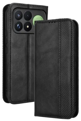 Produktbild von Coverup Vintage Style Klapphülle - Xiaomi Poco F9 Pro Hülle - Schwarz