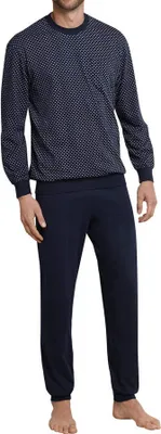 Produktbild von Schiesser Dark Sapphire Herrenpyjama dunkelblaues Motiv