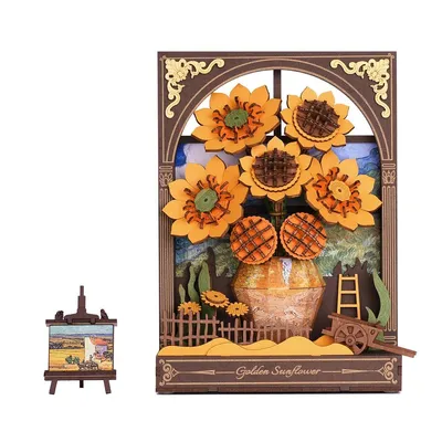 Produktbild von 3D Puzzle, Sonnenblume, Holz, Rowood, 266 Teile