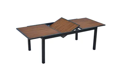 Produktbild von Merxx Gartenmöbel Set Paxos 9tlg., 8 Stapelsessel, Ausziehtisch 180 (240) x 100 cm- Aluminium/Akazie/Textil