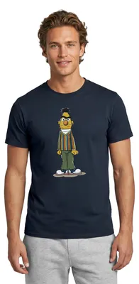 Produktbild von Spreadshirt Sesamstraße Bert wütend Männer T-Shirt, 3XL, Navy