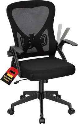Produktbild von WOLTU Bürostuhl ergonomisch, 360° drehbar und höhenverstellbar, Schreibtischstuhl mit Lendenwirbelst : Schwarz Farbe: Schwarz
