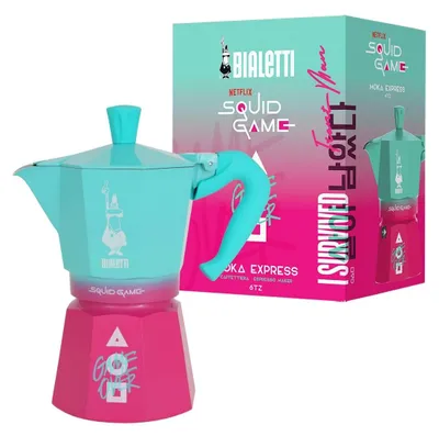 Obrázek produktu pro Bialetti 0005393, Moka konvička, Modrá, Růžová, Hliník, 6 hrnků, Termoplastik, Moka Express