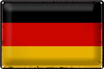 Produktbild von Blechschild Flagge Deutschland 30x20cm Retro Flag Germany