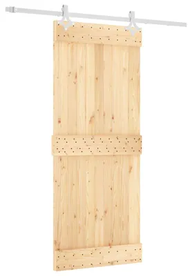 Obrázok produktu pre vidaXL Posuvné dvere v prírodnej a bielej farbe, 85 x 210 cm, masívna borovica