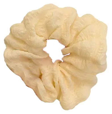 Produktbild von Hochelastisches, extra breites Haargummi mit gekräuselter Textur, einfarbig, ideal für Pferdeschwanz und Haarknoten.