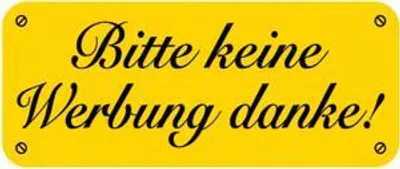 Produktbild von PVC-Aufkleber - BITTE KEINE WERBUNG - 302057/7 - Gr. ca. 48 x 20 mm