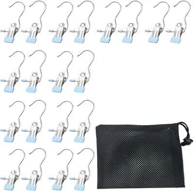 Imagen del producto de Juego de perchas metálicas, 20 unidades, antideslizantes, giratorias 360°, para ropa y accesorios