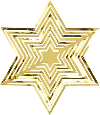 Produktbild von Oblique Unique Weihnachtsstern 3D Stern Anhänger Metall Hängedeko Deko für Weihnachten Weihnachtsdeko - gold