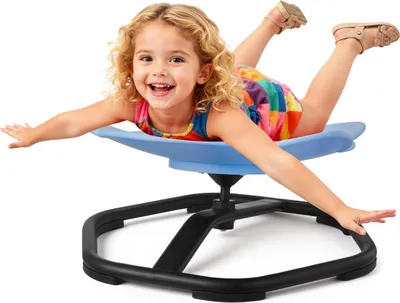 Produktbild von Kinderdrehstuhl - Sensorischer Drehstuhl in Elefantenform - Belastbar bis 100 kg - Rutschfester Metallfuß - Fördert Koordination & Gleichgewicht - Steigert Konzentration - Blau