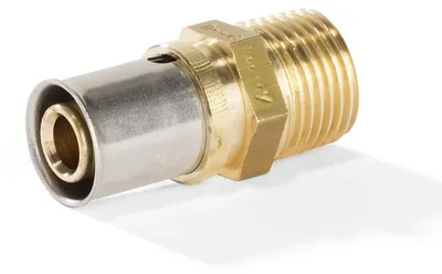 Productafbeelding van 16er Pressfitting met 1/2" AG/buitenschroefdraad voor composietbuis 2 mm DVGW Aluverbund