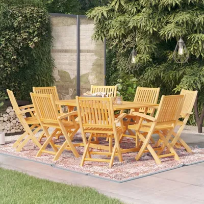 Produktbild von The Living Store 9-tlg. Garten-Essgruppe Massivholz Teak