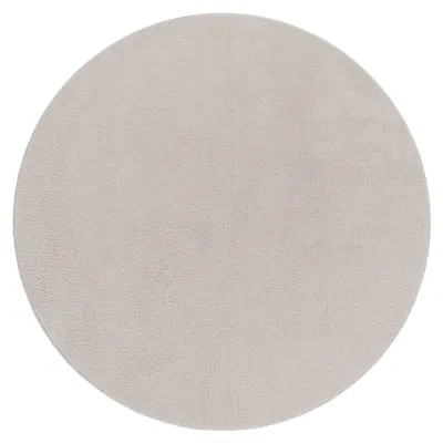 Immagine prodotto di Tappeto lavabile per soggiorno a pelo corto, tinta unita, stile moderno, morbido, argento, dimensione 80 cm, rotondo