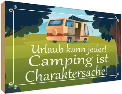 Produktbild von vianmo Holzschild 30x40 cm Urlaub kann jeder Camping ist Outdoor