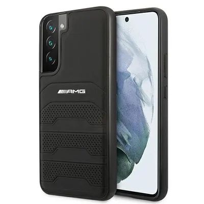 Obrázok produktu pre Puzdro Mercedes AMHCS22MGSEBK AMG, kožené reliéfne línie pre Samsung