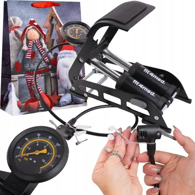 Productafbeelding van Fit4med | Voetpomp - 300 mm lang - Manometer tot 11 bar - Kerstcadeau - Voetpomp