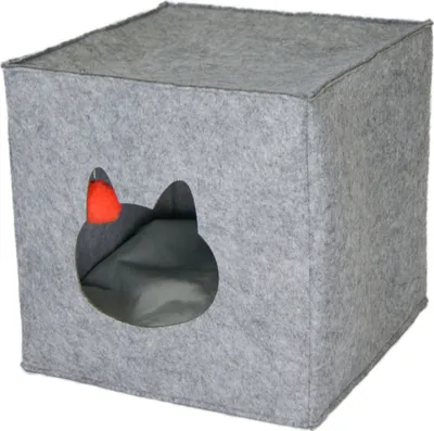 Immagine prodotto di animal-design Tana in feltro RUNA con morbido cuscino Posto per dormire Tana per gatti Nascondiglio per gatti Casetta per gatti