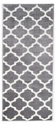 Produktbild von Carpeto Teppichläufer Flur - Marokkanischer Kurzflor Teppichläufer - Weich - für Wohnzimmer und Schlafzimmer -   - Furuvik Kollektion - Grau - 70 x 300 cm