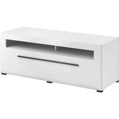 Produktbild von TV-Schrank mit geräumigen Schublade TULSA 140 cm , Farbe: Weiß - Hochglanz