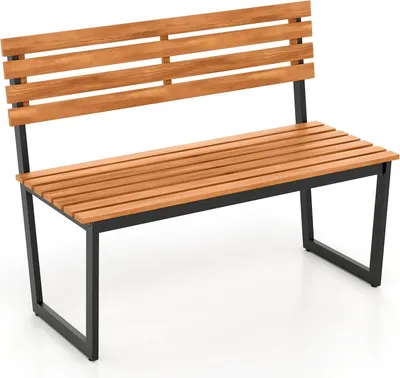 Produktbild von 2-Sitzer-Gartenbank aus Akazienholz mit Metallgestell