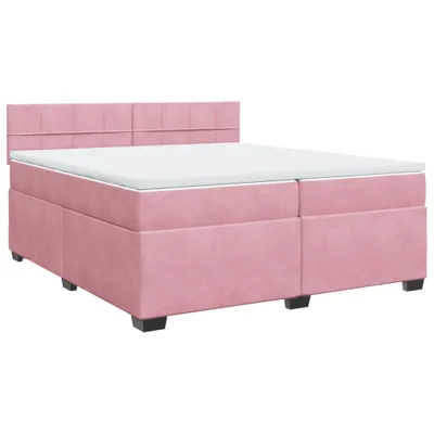 Obrázok produktu pre Posteľný rám boxsping s matracom ružový200x200 cm zamat