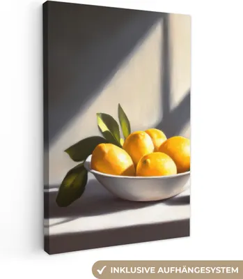 Produktbild von Wanddeko 60x90 cm - Stilleben - Zitronen, Leinwand Bilder Wohnzimmer