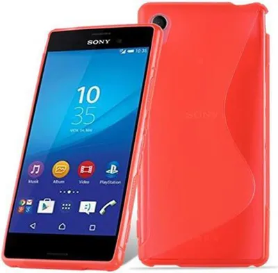 Produktbild von Cadorabo Schutzhülle für Sony Xperia M4 AQUA Hülle in Rot Handyhülle Case TPU Silikon Etui