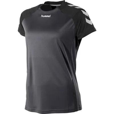Produktbild von Hummel Damen Sportshirt Aarhus Regular Fit Rundhals grau-schwarz-weiß