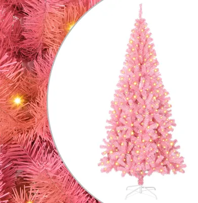 Image de vidaXL Arbre de Noël avec 300 LED avec support Rose 180 cm PVC