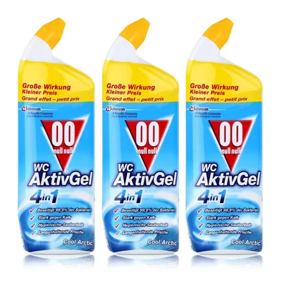 Produktbild von 00 null null WC Aktiv Gel 4in1 Cool Arctic 750 ml - Stark gegen Kalk (3er Pack)