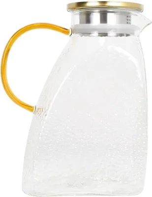 Produktbild von 1,8 L Borosilikat-Glas-Karaffe mit Deckel, 1800 ml, für Kühlschranktür, Wasserkrug