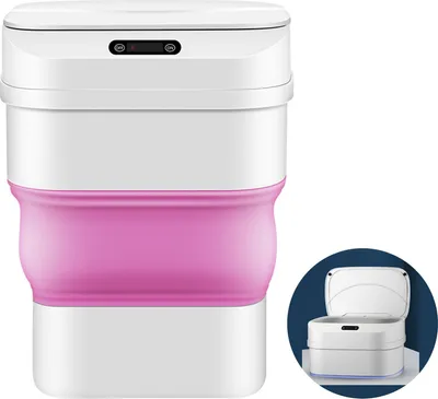 Zdjęcie produktu dla Kosz na śmieci ZELURXX Smart Sensor, 17,5 l, składany, wodoodporny, ciche otwieranie i zamykanie, do wnętrz, samochodów, na zewnątrz, 34 x 25,5 x 20,5 cm