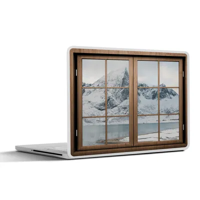 Produktbild von MuchoWow® Laptop Aufkleber Sticker Cover Ansicht - Landschaft - Winter 32.5x23.5 cm - Sticker für Laptop - Selbstklebend