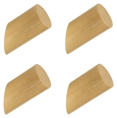 Immagine prodotto di Set di 4 ganci a parete in legno - colore marrone chiaro