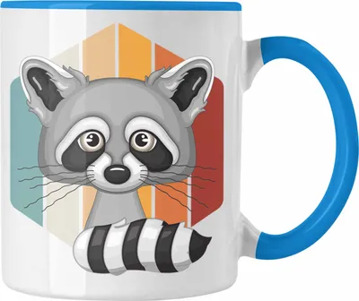 Produktbild von Trendation - Vintage Waschbär Tasse Geschenk (Blau)