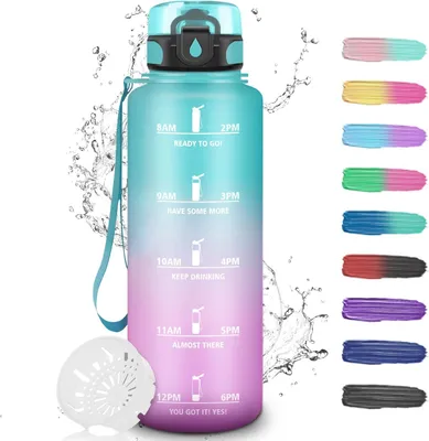 Produktbild von Trinkflasche Sport, auslaufsicher, 1,5 Liter, mit Zeitmarkierung für Hydratation