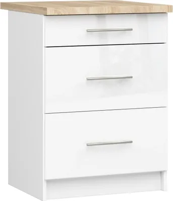 Immagine prodotto di Armadio da Cucina OLIWIA S60 3 Cassetti Bianco Lucido