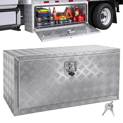 Immagine prodotto di VEVOR Cassetta sottoscocca per camion, 914 x 355 x 405 mm Cassetta per pick-up, cassetta porta attrezzi in alluminio con serratura e chiavi, cassetta impermeabile per camion, furgoni, rimorchi ecc.