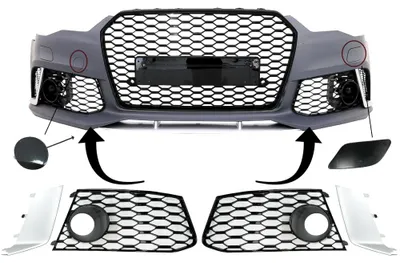 Produktbild von Frontstoßstange Teile Seitengitter für Audi A6 C7 4G 11-18 RS6 Look SRA Abdeckungen.