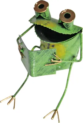 Produktbild von Dekofigur Frosch Fridolin aus Metall handbemalt ca. 6-7 cm Höhe