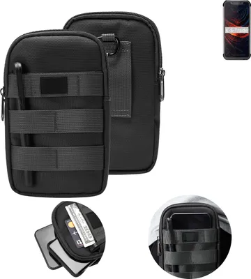 Produktbild von K-S-Trade Holster Gürtel Tasche kompatibel mit Blackview BV9600 Pro (2019) Handy Tasche Schutz Hülle dunkel-grau viele Fächer, 1x