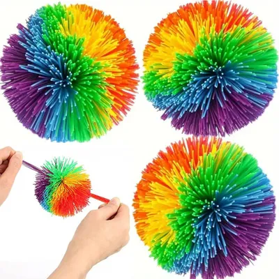 Produktbild von Hüpfball Set 3 Stück - Silikon Hüpfbälle 8 cm - Sensorik Spielzeug für Kinder - Anti Stress Ball zum Quetschen - Weiche Bälle für Kinder Erwachsene