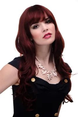 Produktbild von WIG ME UP Wellige lange Perücke mit Pony Rostbraun 285-35