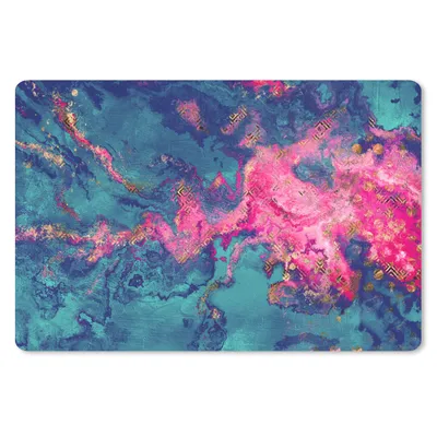 Produktbild von MuchoWow® Schreibtischunterlage Marmor - Farbe - Rosa - Blau 60x40 cm - XXL Mauspad - Großes Mauspad