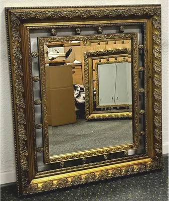 Produktbild von Casa Padrino Barock Spiegel Antik Gold H. 97 cm - Barockstil Möbel