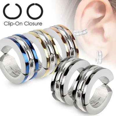 Produktbild von Fake Creolen Ohrclips für Damen und Herren Gold